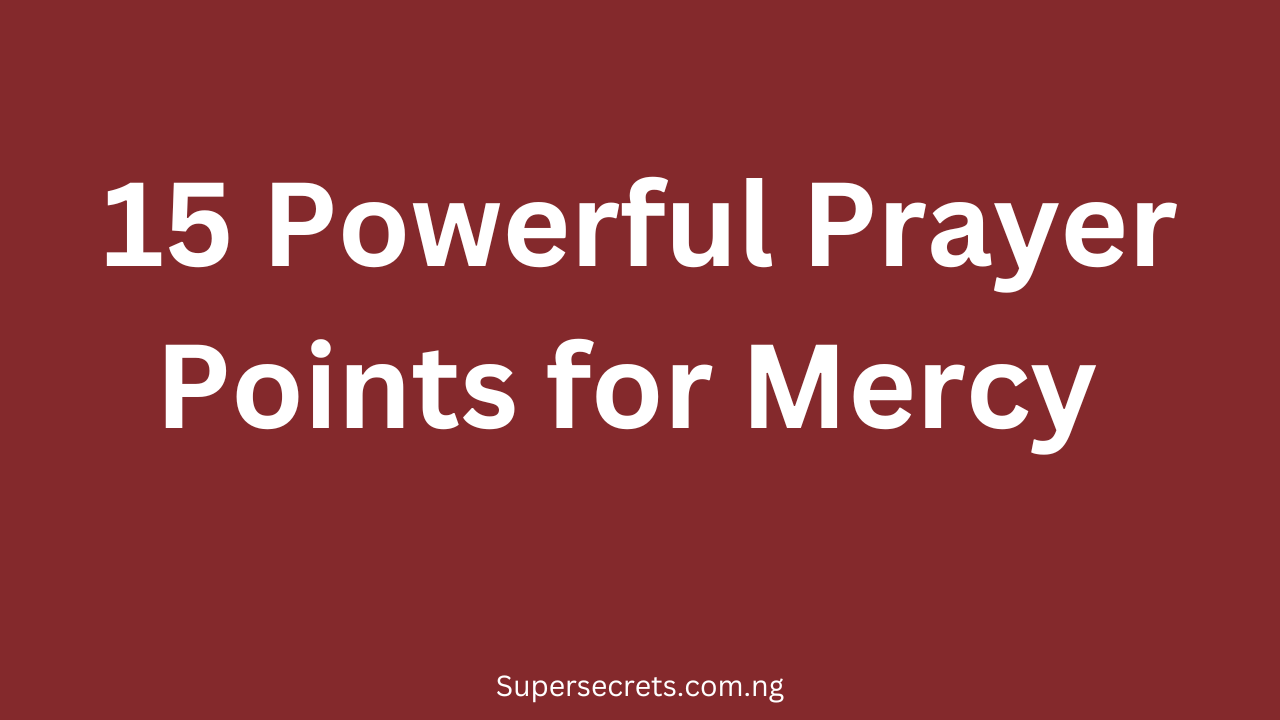 prayer point for mercy