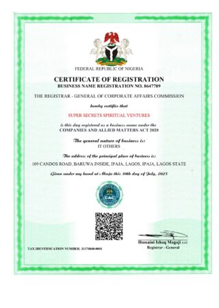 SUPER SECRETS SPIRITUAL VENTURES_CAC_CERTIFICATE